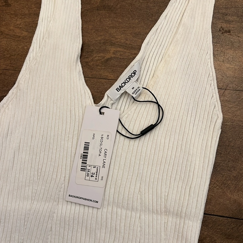 Backdrop Ribbed Tank Top NWT - Picture 2 of 4